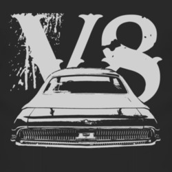 1969 MERCURY COUGAR ELIMINATOR Faded Look White Graphic With V8 Dark T