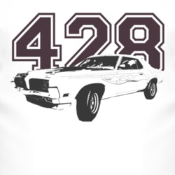 1970 MERCURY COUGAR ELIMINATOR Faded Look Side View Black Graphic With