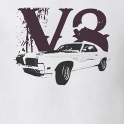 1970 MERCURY COUGAR ELIMINATOR Faded Look Side View Black Graphic With