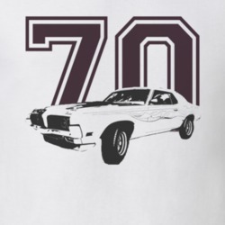 1970 MERCURY COUGAR ELIMINATOR Faded Look Side View Black Graphic With