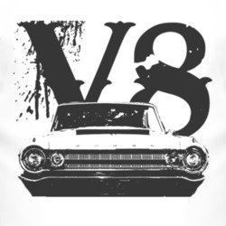 1964 DODGE POLARA Faded Look Grill View Black Graphic With V8 Light T 