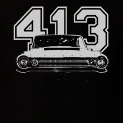 1964 DODGE POLARA Faded Look Grill View White Graphic With Engine Size