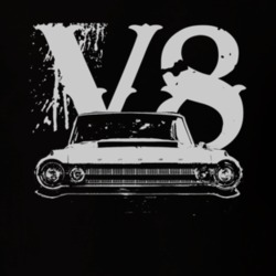 1964 DODGE POLARA Faded Look Grill View White Graphic With V8 Dark T S