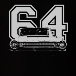 1964 DODGE POLARA Faded Look Grill View White Graphic With Year Dark T