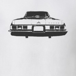 1964 DODGE POLARA Faded Look Rear View Black Graphic Light T Shirt