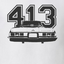 1964 DODGE POLARA Faded Look Rear View Black Graphic With Engine Size 