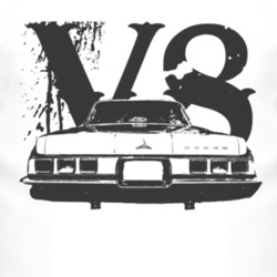 1964 DODGE POLARA Faded Look Rear View Black Graphic With V8 Light T S