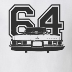 1964 DODGE POLARA Faded Look Rear View Black Graphic With Year Light T