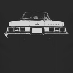 1964 DODGE POLARA Faded Look Rear View White Graphic Dark T Shirt