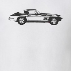 1967 CHEVROLET CORVETTE Faded Look Side View Black Graphic Light T Shi