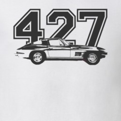 1967 CHEVROLET CORVETTE Faded Look Side View Black Graphic With Engine