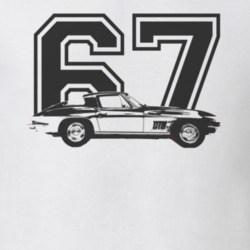 1967 CHEVROLET CORVETTE Faded Look Side View Black Graphic With Year L