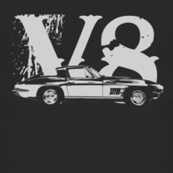 1967 CHEVROLET CORVETTE Faded Look Side View White Graphic With V8 Dar