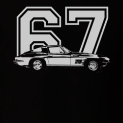 1967 CHEVROLET CORVETTE Faded Look Side View White Graphic With Year D