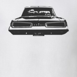 1967 DODGE POLARA Faded Look Rear View Black Graphic Light T Shirt