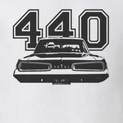 1967 DODGE POLARA Faded Look Rear View Black Graphic With Engine Size 