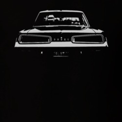 1967 DODGE POLARA Faded Look Rear View White Graphic Dark T Shirt