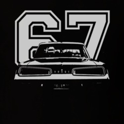 1967 DODGE POLARA Faded Look Rear View White Graphic With Year Dark T 