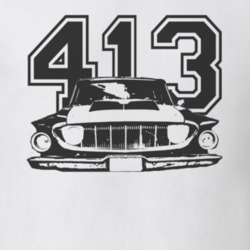 1962 DODGE POLARA Faded Look Grill View Black Graphic With Engine Size