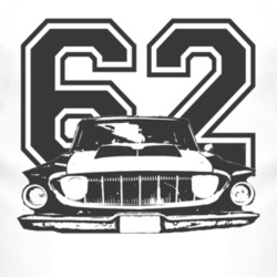 1962 DODGE POLARA Faded Look Grill View Black Graphic With Year Light 
