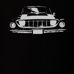 1962 DODGE POLARA Faded Look Grill View White Graphic Dark T Shirt
