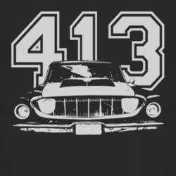 1962 DODGE POLARA Faded Look Grill View White Graphic With Engine Size