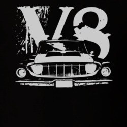 1962 DODGE POLARA Faded Look Grill View White Graphic With V8 Dark T S