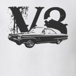 1965 DODGE POLARA Faded Look Side View Black Graphic With V8 Light T S