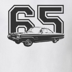 1965 DODGE POLARA Faded Look Side View Black Graphic With Year Light T