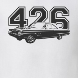 1965 DODGE POLARA Faded Look Side View Black Graphic With Engine Size 