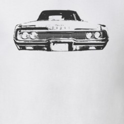 1966 DODGE POLARA Faded Look Grill View Black Graphic Light T Shirt