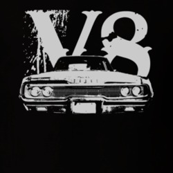 1966 DODGE POLARA Faded Look Grill View White Graphic With V8 Size Dar