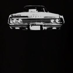 1966 DODGE POLARA Faded Look Grill View White Graphic Dark T Shirt