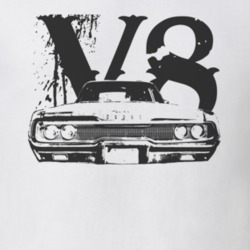 1966 DODGE POLARA Faded Look Grill View Black Graphic With V8 Size Lig