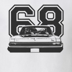 1968 DODGE POLARA Faded Look Rear View Black Graphic With Year Light T