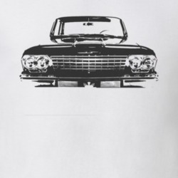 1962 CHEVY BISCAYNE Faded Look Grill View Black Graphic Light T Shirt