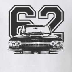 1962 CHEVY BISCAYNE Faded Look Grill View Black Graphic With Year Ligh