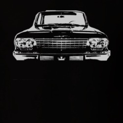 1962 CHEVY BISCAYNE Faded Look Grill View White Graphic Dark T Shirt