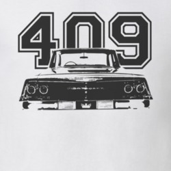 1962 CHEVY BISCAYNE Faded Look Rear View Black Graphic With Engine Siz