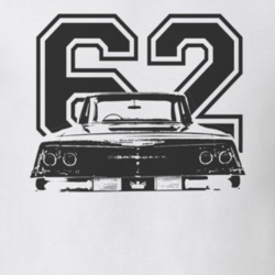 1962 CHEVY BISCAYNE Faded Look Rear View Black Graphic With Year Light