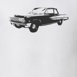 1962 CHEVY BISCAYNE Faded Look Side View Black Graphic Light T Shirt