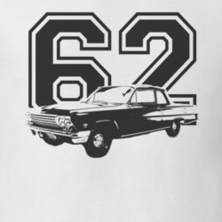 1962 CHEVY BISCAYNE Faded Look Side View Black Graphic With Year Light