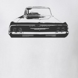 1964 CHEVY BISCAYNE Faded Look Rear View Black Graphic Light T Shirt