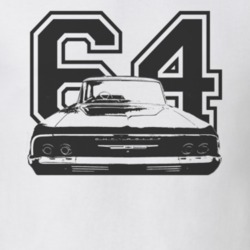 1964 CHEVY BISCAYNE Faded Look Rear View Black Graphic With Year Light
