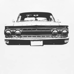 1962 MERCURY COMET Faded Look Grill View Black Graphic Light T Shirt