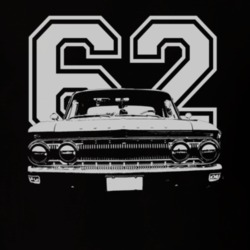1962 MERCURY COMET Faded Look Grill View White Graphic With Year Dark 