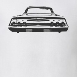 1962 CHEVY IMPALA SS Faded Look Rear View Black Graphic Light T Shirt