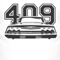 1962 CHEVY IMPALA SS Faded Look Rear View Black Graphic With Engine Si