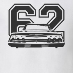 1962 CHEVY IMPALA SS Faded Look Rear View Black Graphic With Year Ligh