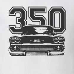 1958 CHEVY BISCAYNE Faded Look Grill View With Engine Size Dark Graphi